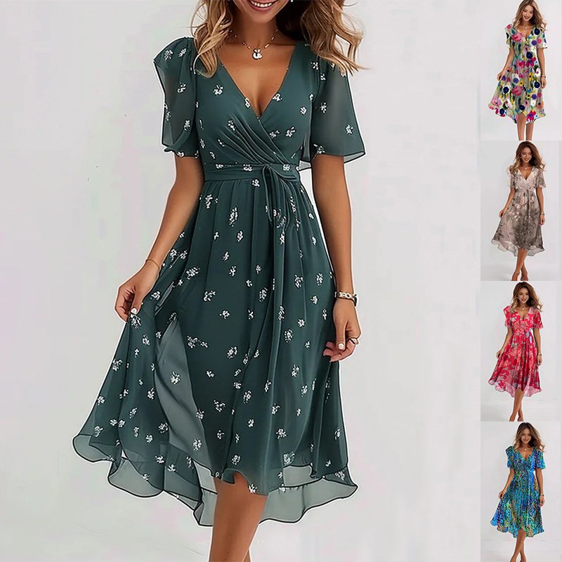 Dress Summer Elegant V-neck