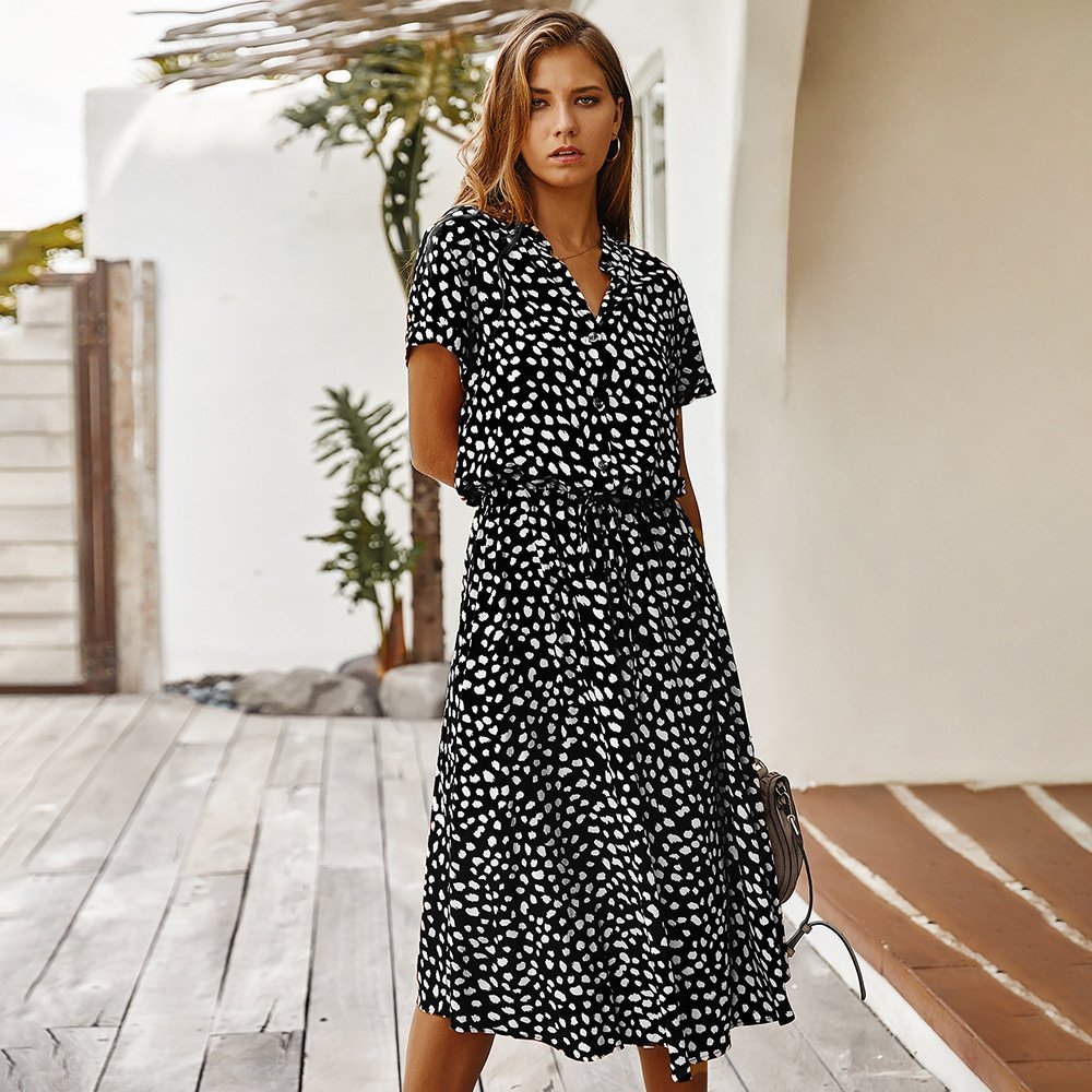 Terracotta Floral Short Sleeve Midi Dress Set - Image 4