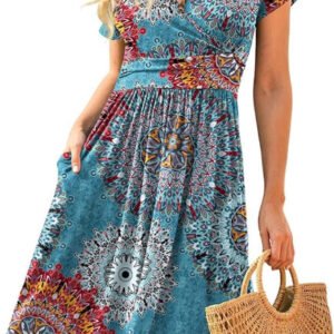 Ruffle Floral A-Line Dress for Women