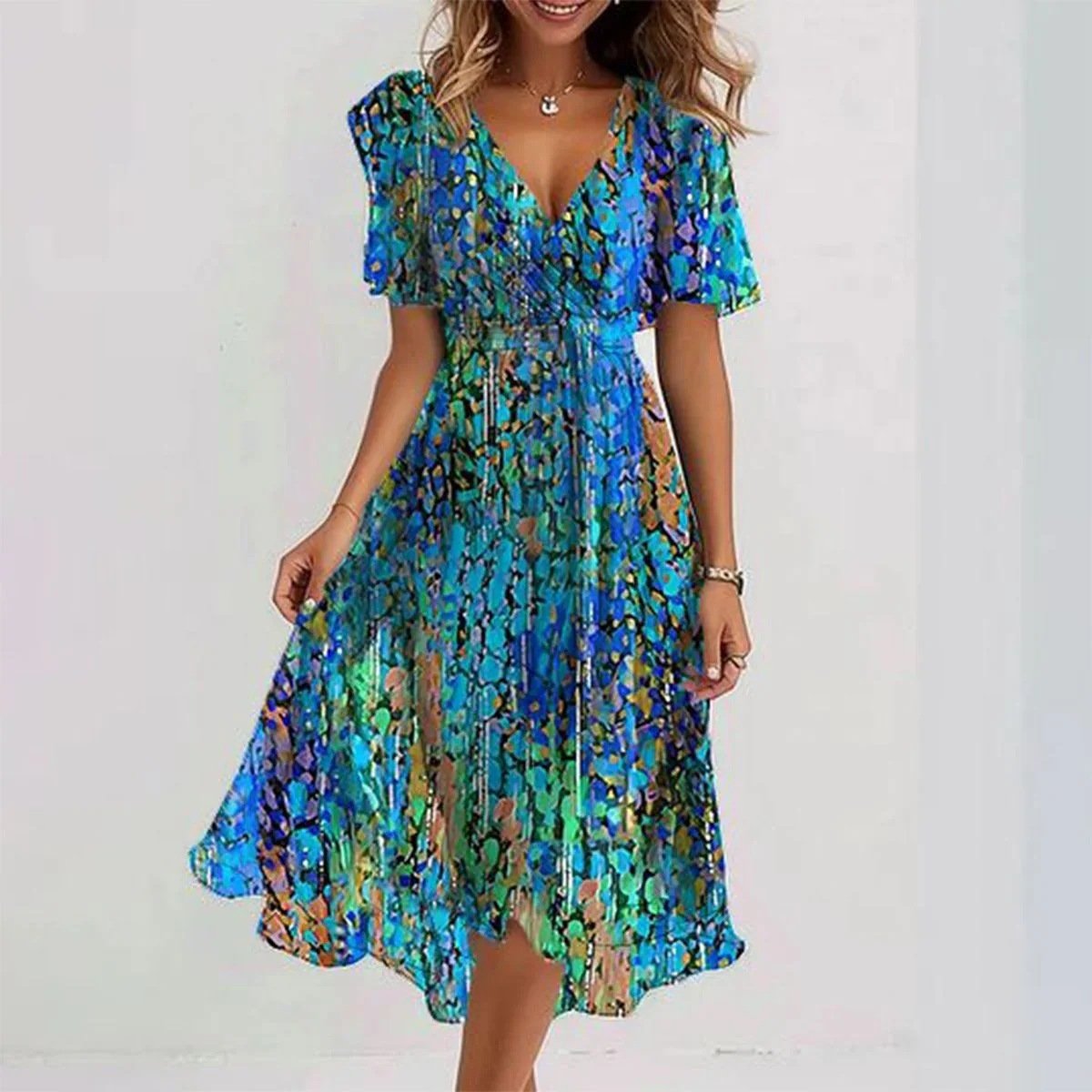 Dress Summer Elegant V-neck - Image 9
