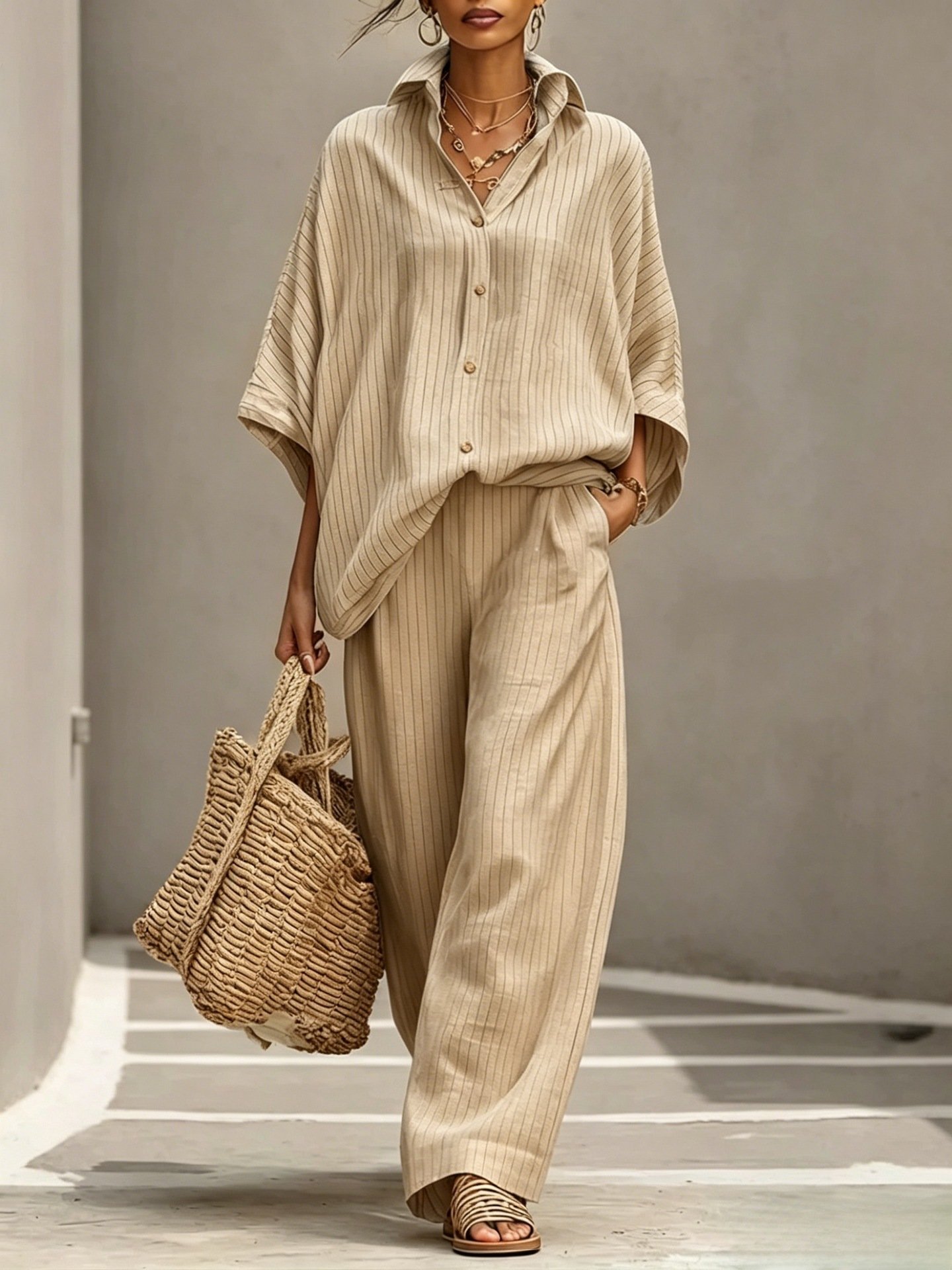 Womens Cardigan Set Casual And Elegant Womens Outfit - Image 2