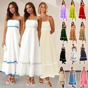 Women's Sleeveless Spaghetti Strap Maxi Dress
