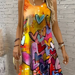 Floral Leaf A-Line Mini Dress