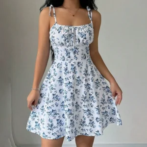 Floral Spaghetti Strap Summer Dress