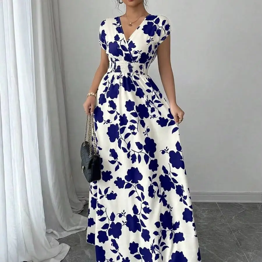 Ditsy Floral V-Neck Maxi Dress - Image 6