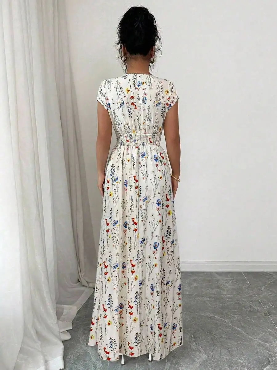 Ditsy Floral V-Neck Maxi Dress - Image 2