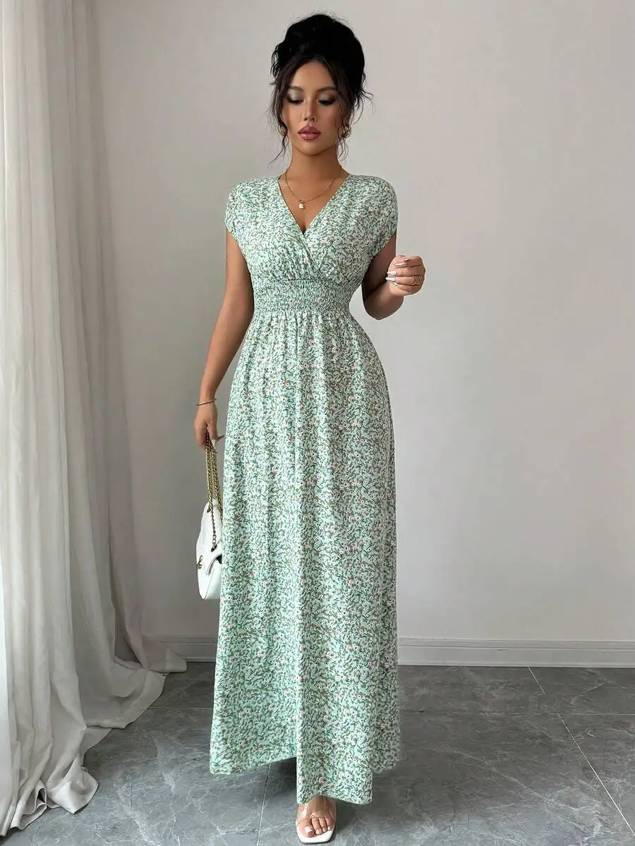 Ditsy Floral V-Neck Maxi Dress - Image 8