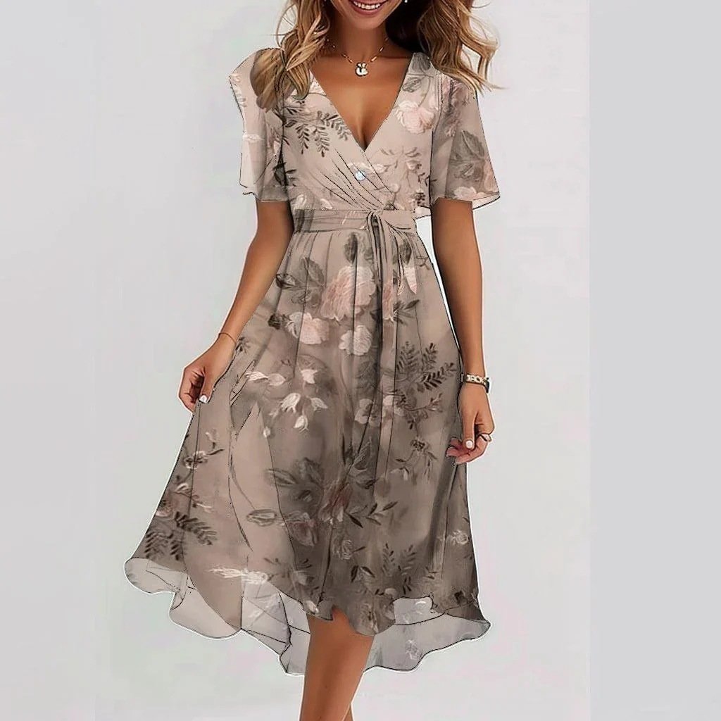 Dress Summer Elegant V-neck - Image 4