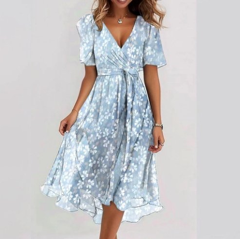 Dress Summer Elegant V-neck - Image 5